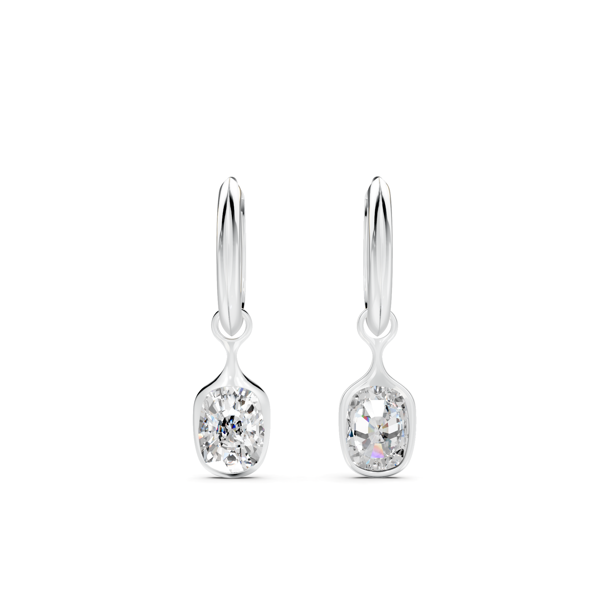 Diamond Hoop Earrings WSE247 - View 4