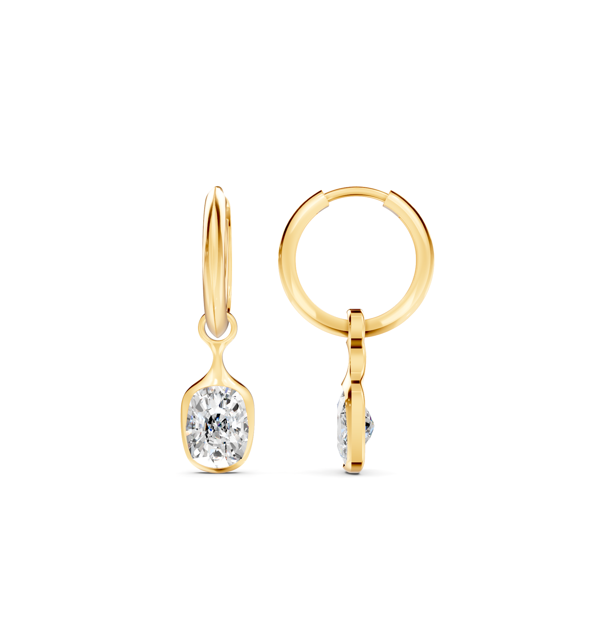 Diamond Hoop Earrings WSE247 - View 6