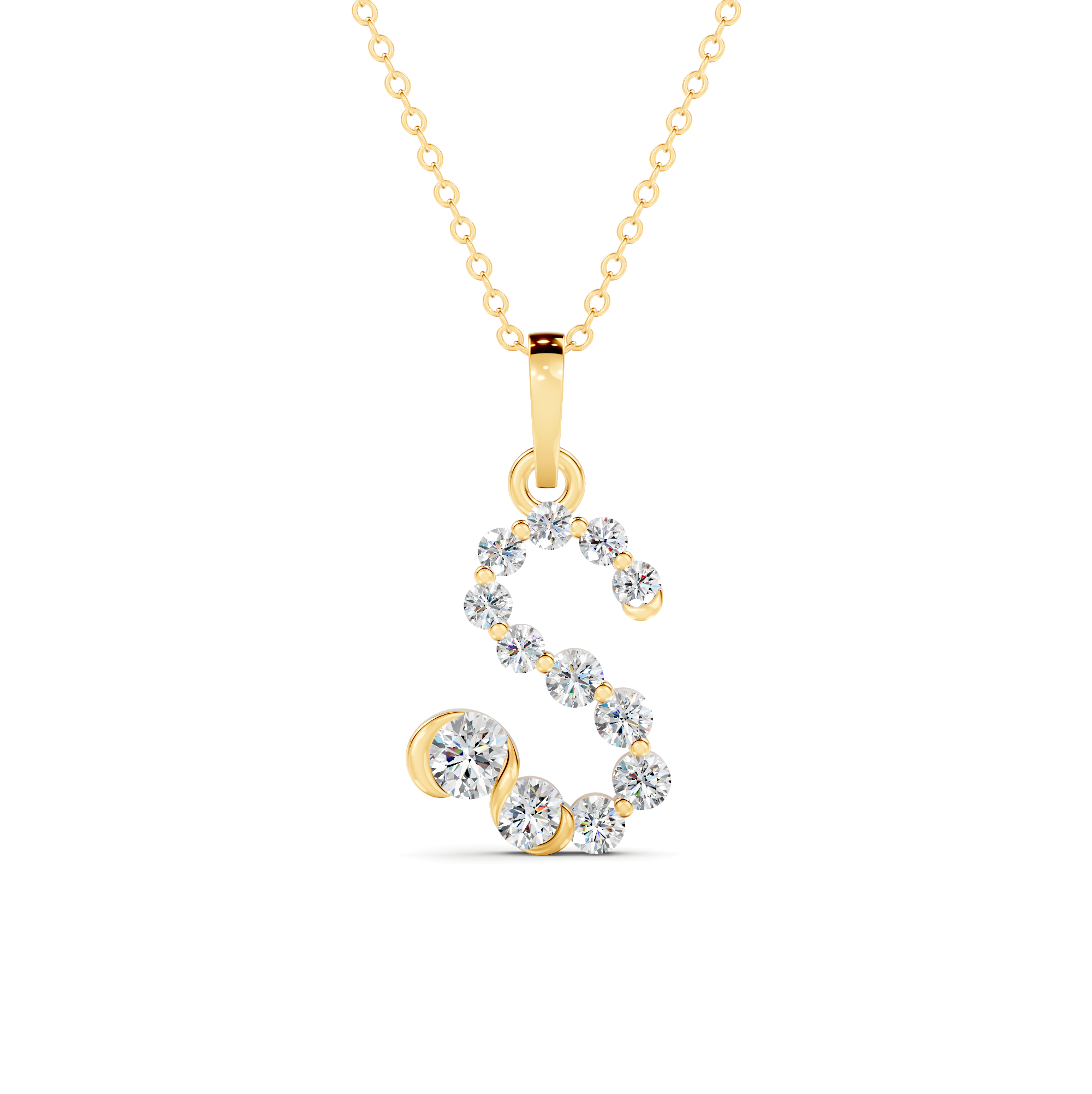 Diamond Initial S Pendant WSE256