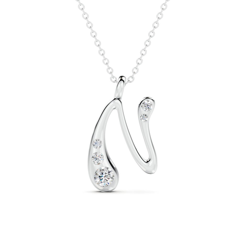 Diamond Initial N Pendant WSE264