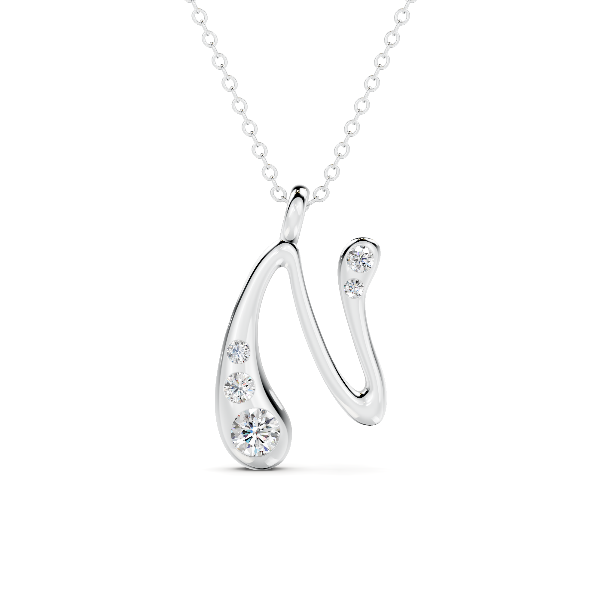 Diamond Initial N Pendant WSE264