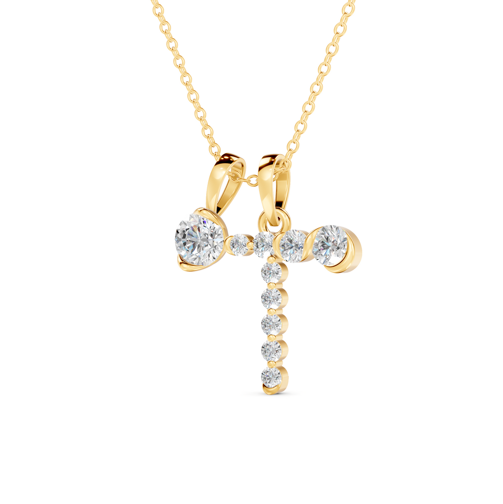Diamond Initial J Pendant WSE257 - View 6