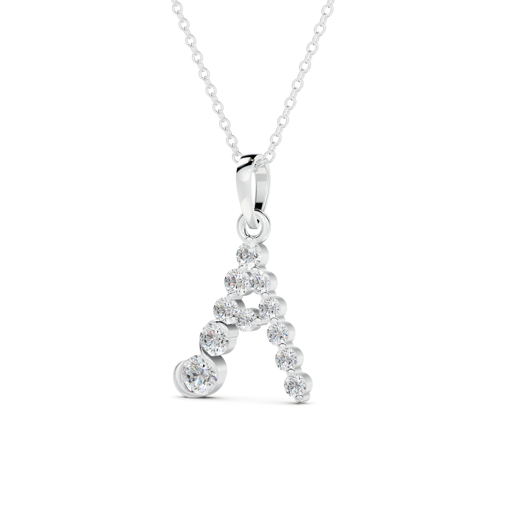 Diamond Initial W Pendant WSE258 - View 3