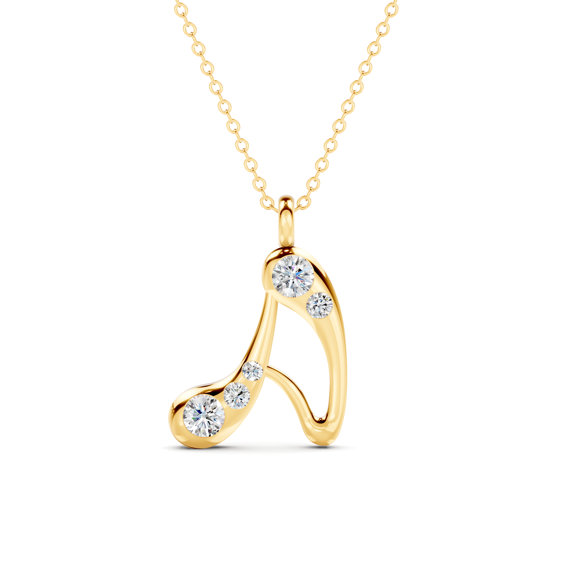 Diamond Initial A Pendant WSE263 - View 2