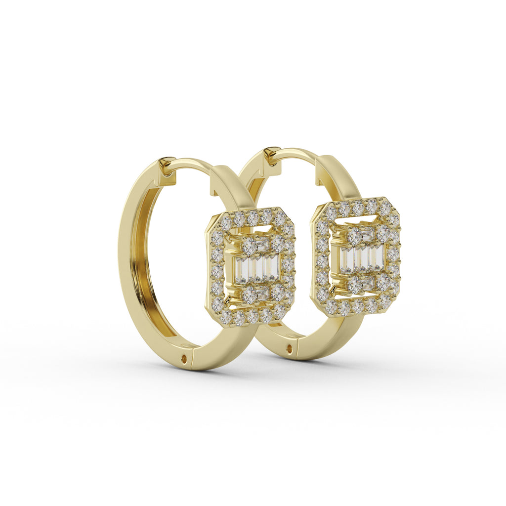 Diamond Cluster Drop Earrings WSE165 - View 3