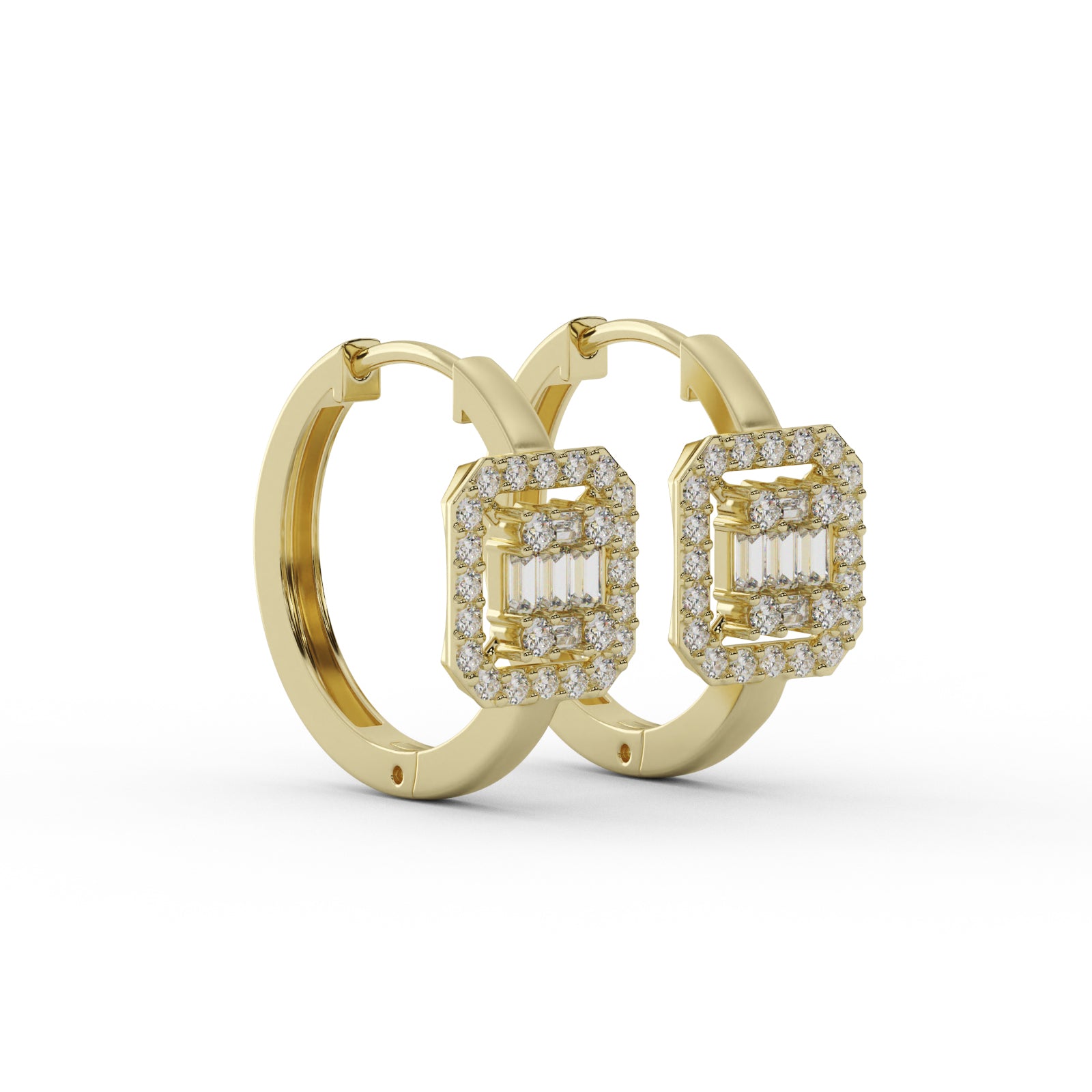 Diamond Cluster Drop Earrings WSE165 - View 3
