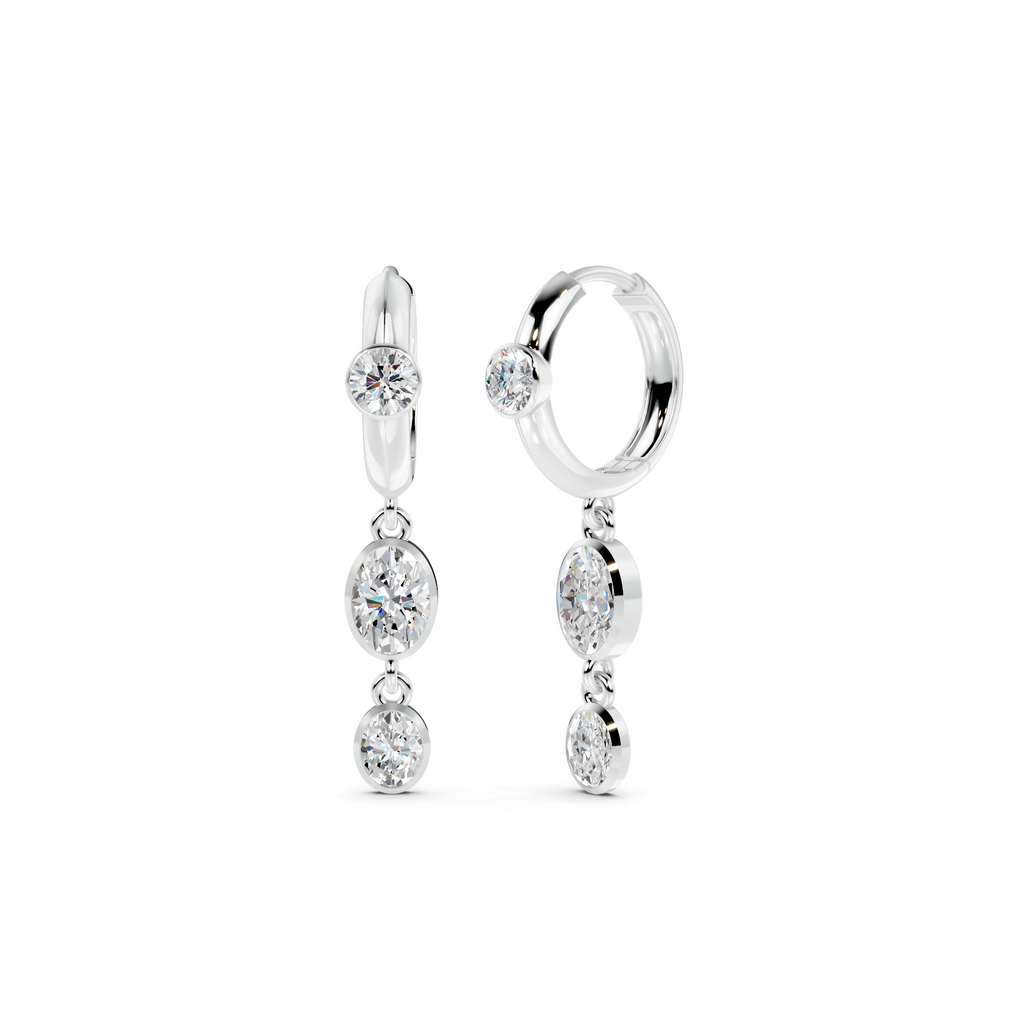 Diamond Drop Earrings WSE246 - View 2