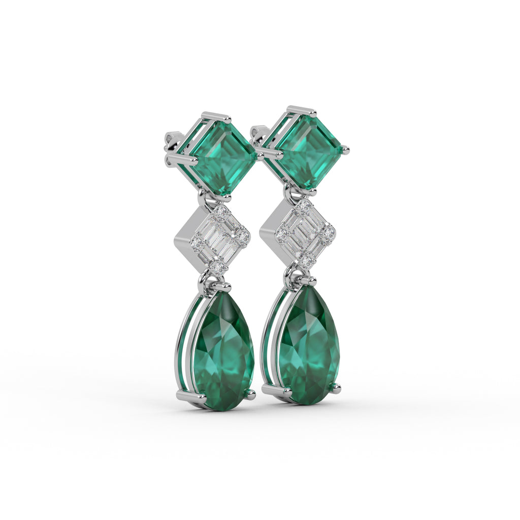 Diamond Cluster Earrings WSE145 - View 3