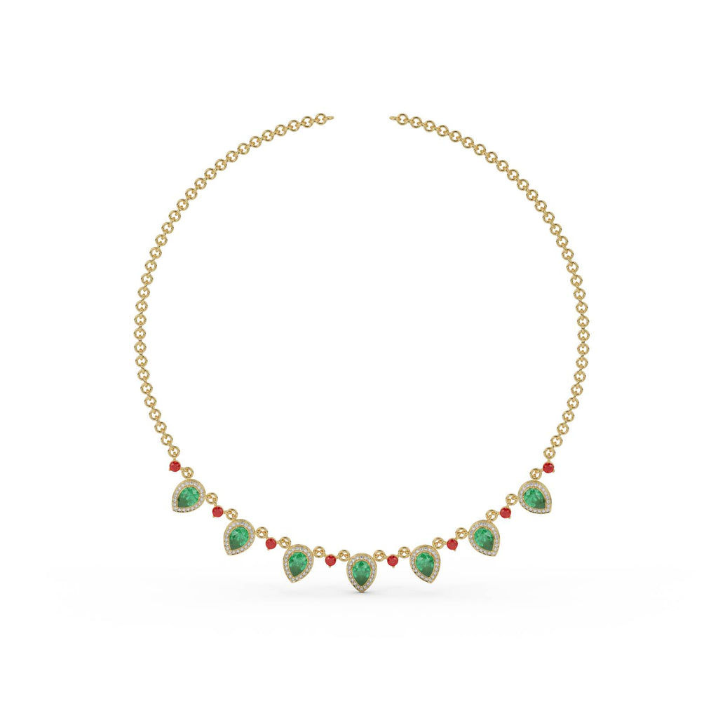 Pear Cascade Necklace – WSE80 – view 3