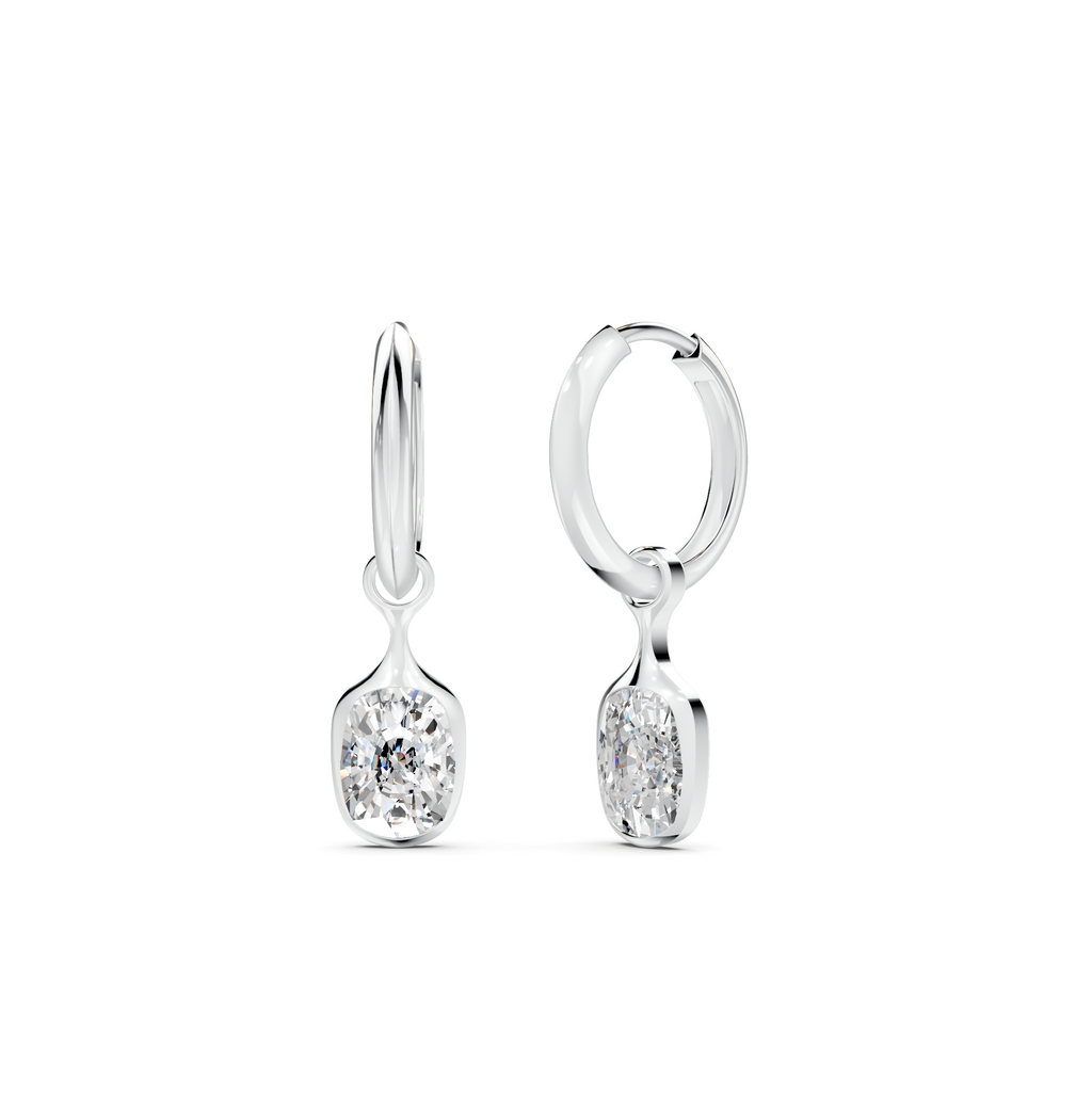 Diamond Hoop Earrings WSE247 - View 3
