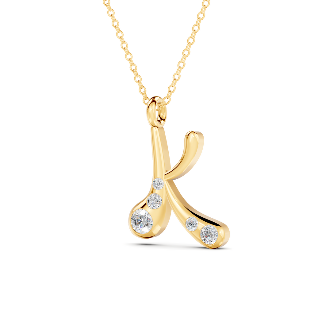 Diamond Initial K Pendant WSE267 - View 8