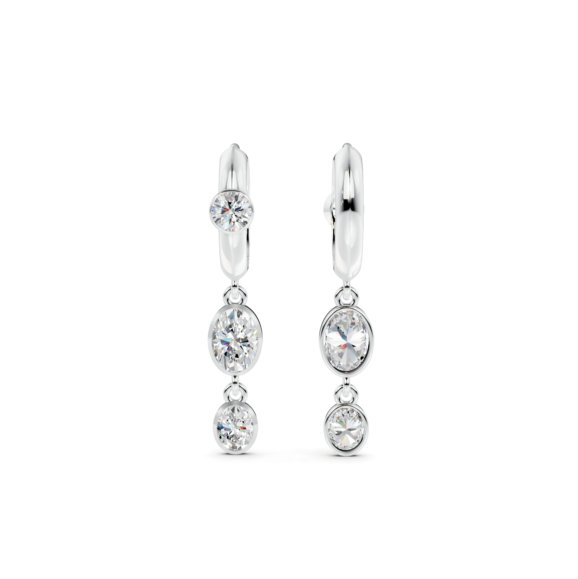 Diamond Drop Earrings WSE246 - View 4