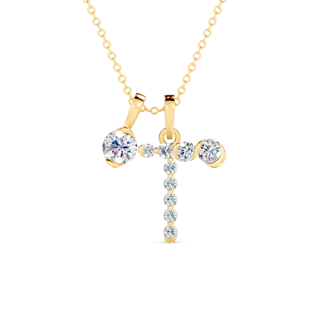 Diamond Initial J Pendant WSE257 - View 4