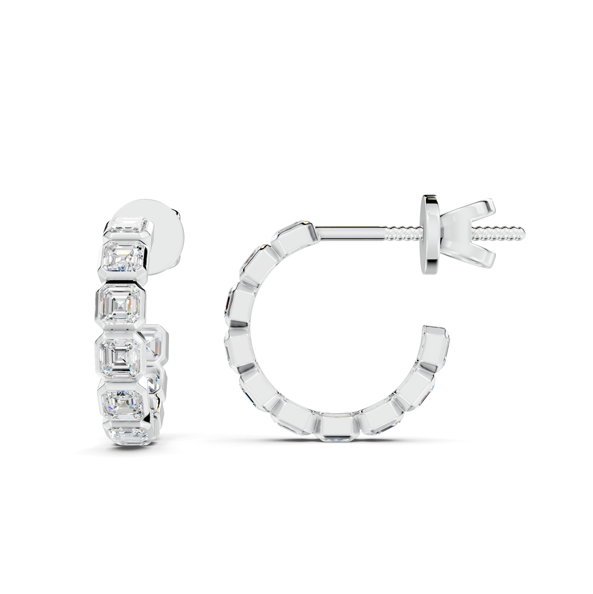 Diamond Cluster Earrings WSE249 - View 2