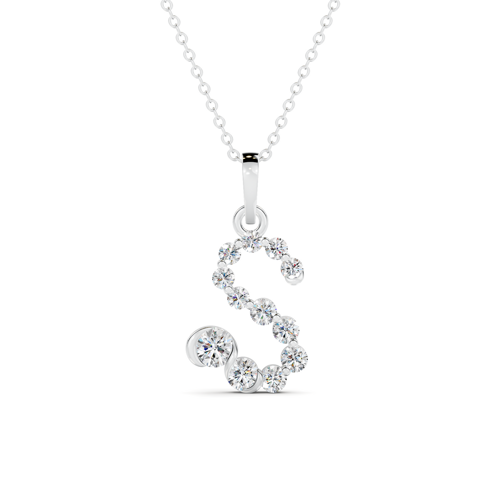 Diamond Initial S Pendant WSE256 - View 5