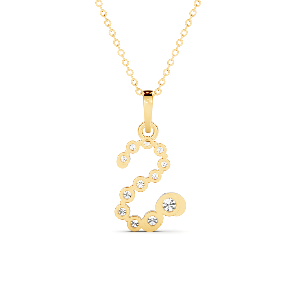 Diamond Initial S Pendant WSE256 - View 4