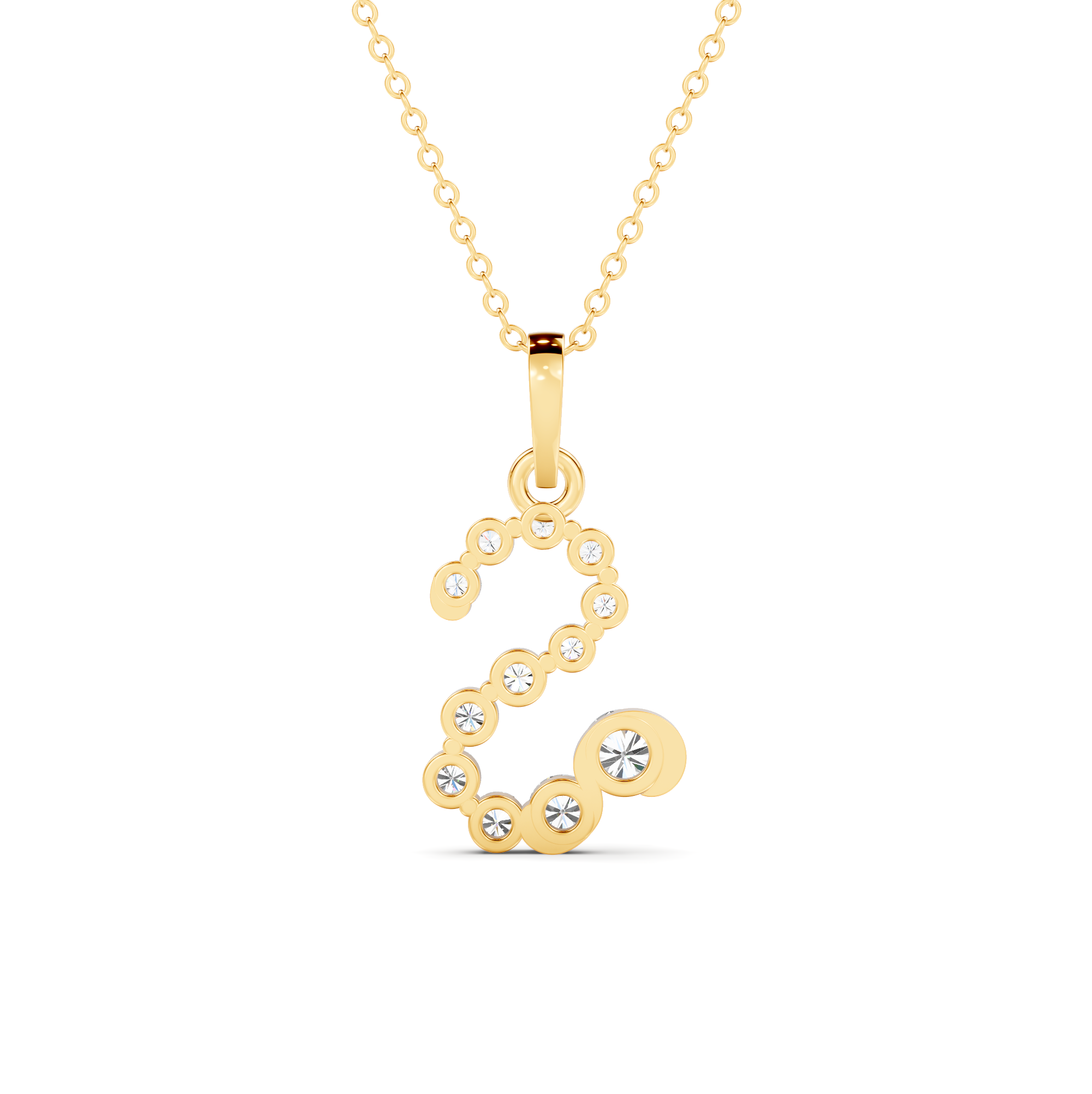 Diamond Initial S Pendant WSE256 - View 4