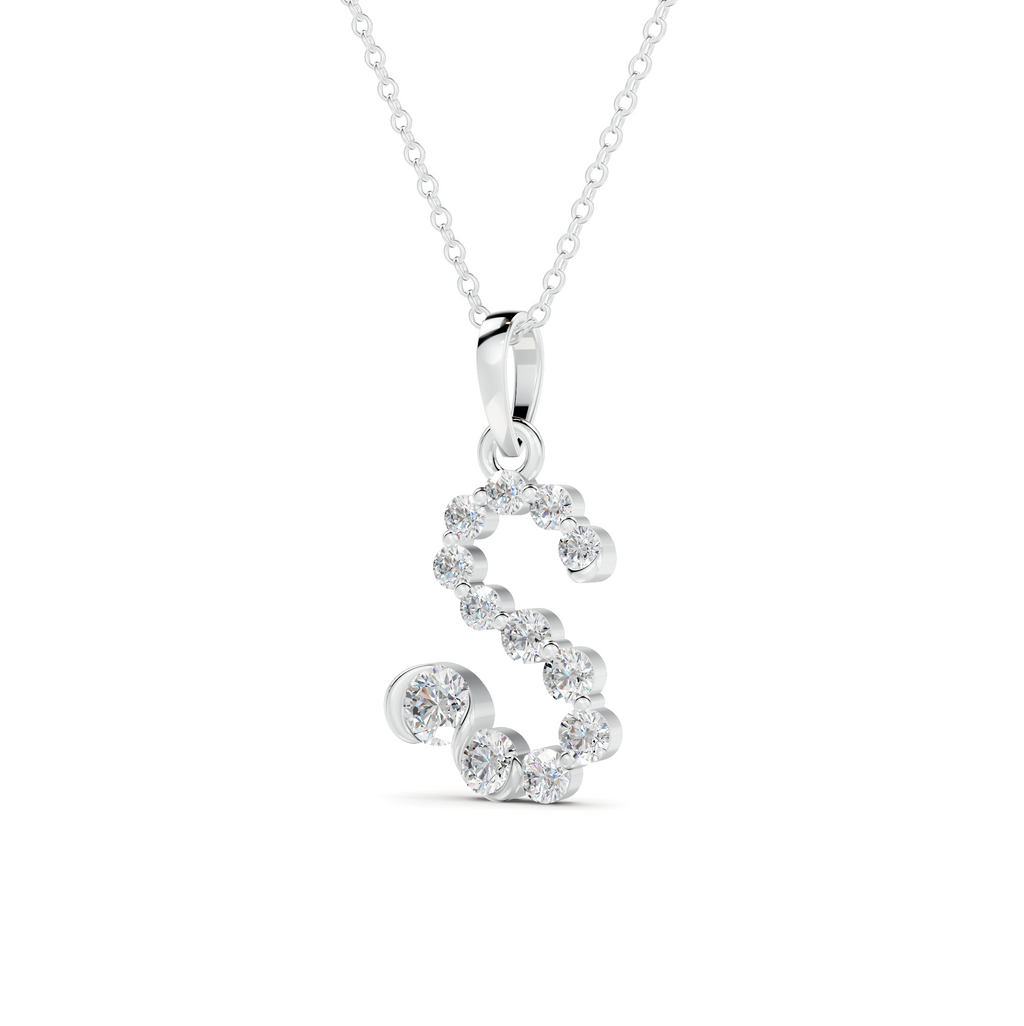 Diamond Initial S Pendant WSE256 - View 6