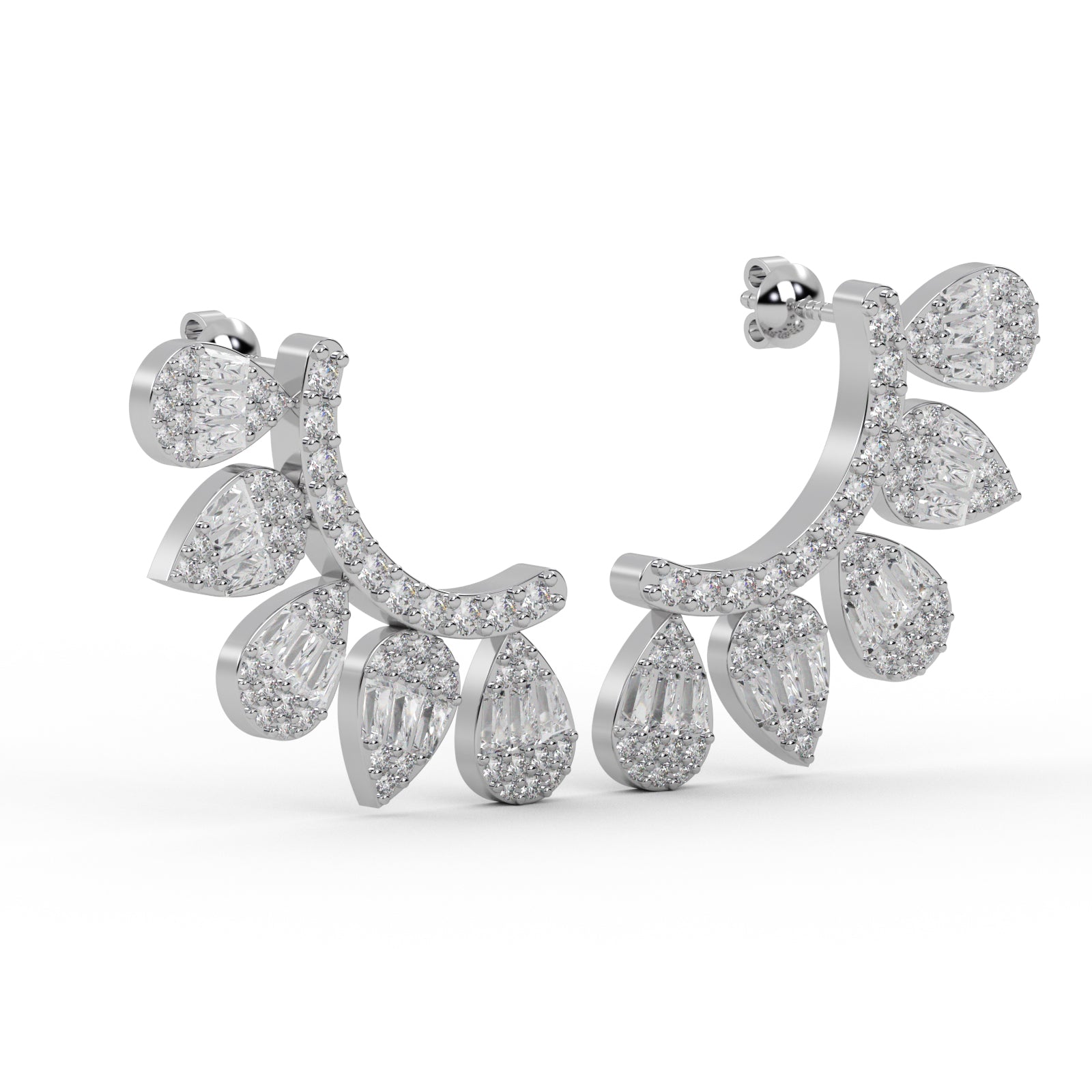 Diamond Bar Earrings WSE156 - View 2