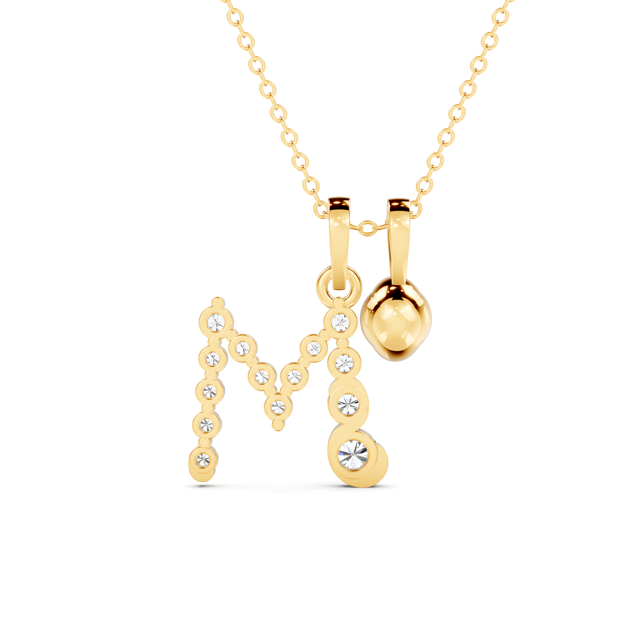 Diamond Initial M Pendant WSE250 - View 4