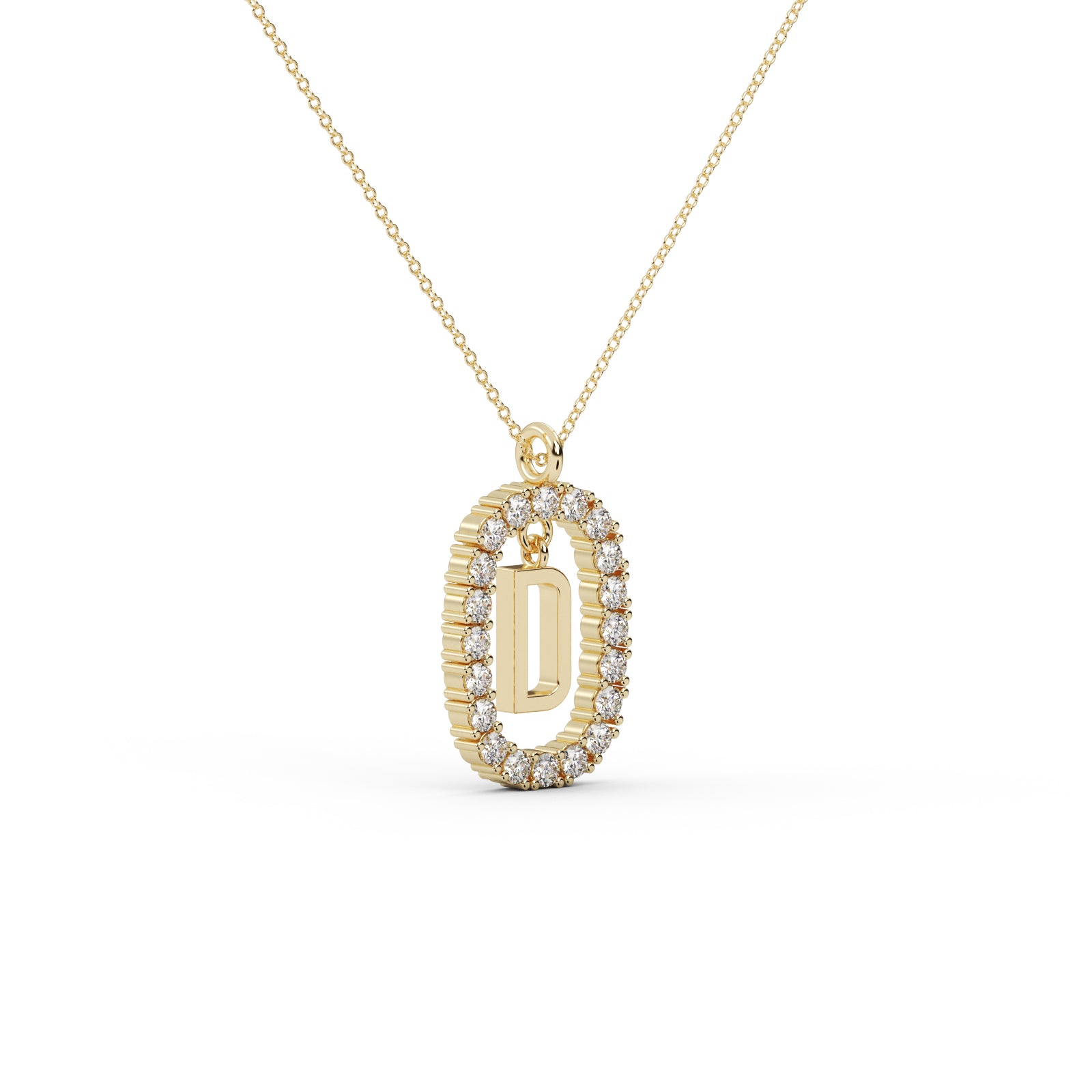 Diamond Oval Pendant WSE180 - View 5