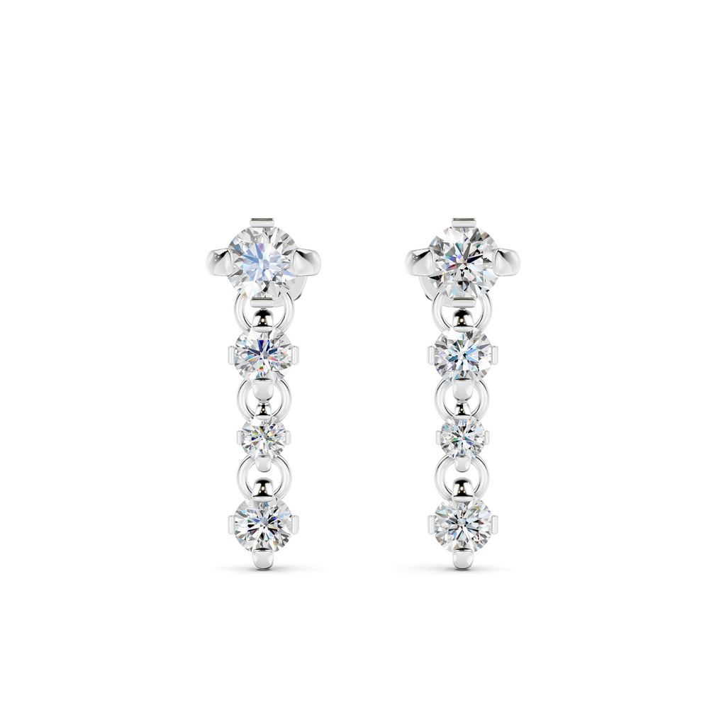Diamond Dangler Earrings WSE248 - View 6