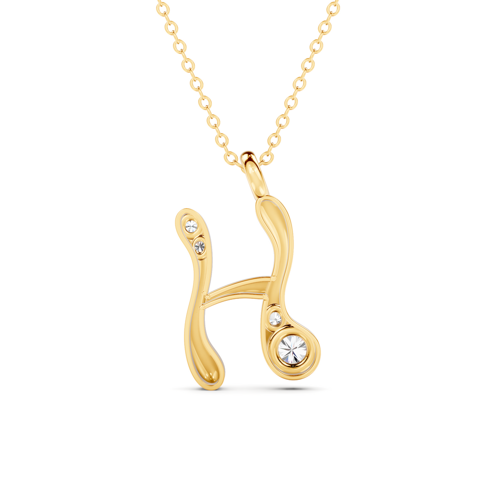 Diamond Initial H Pendant WSE265 - View 7