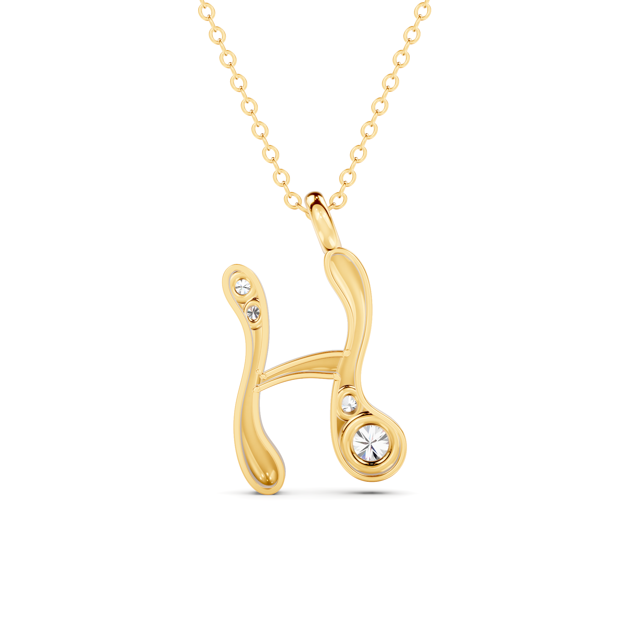 Diamond Initial H Pendant WSE265 - View 7