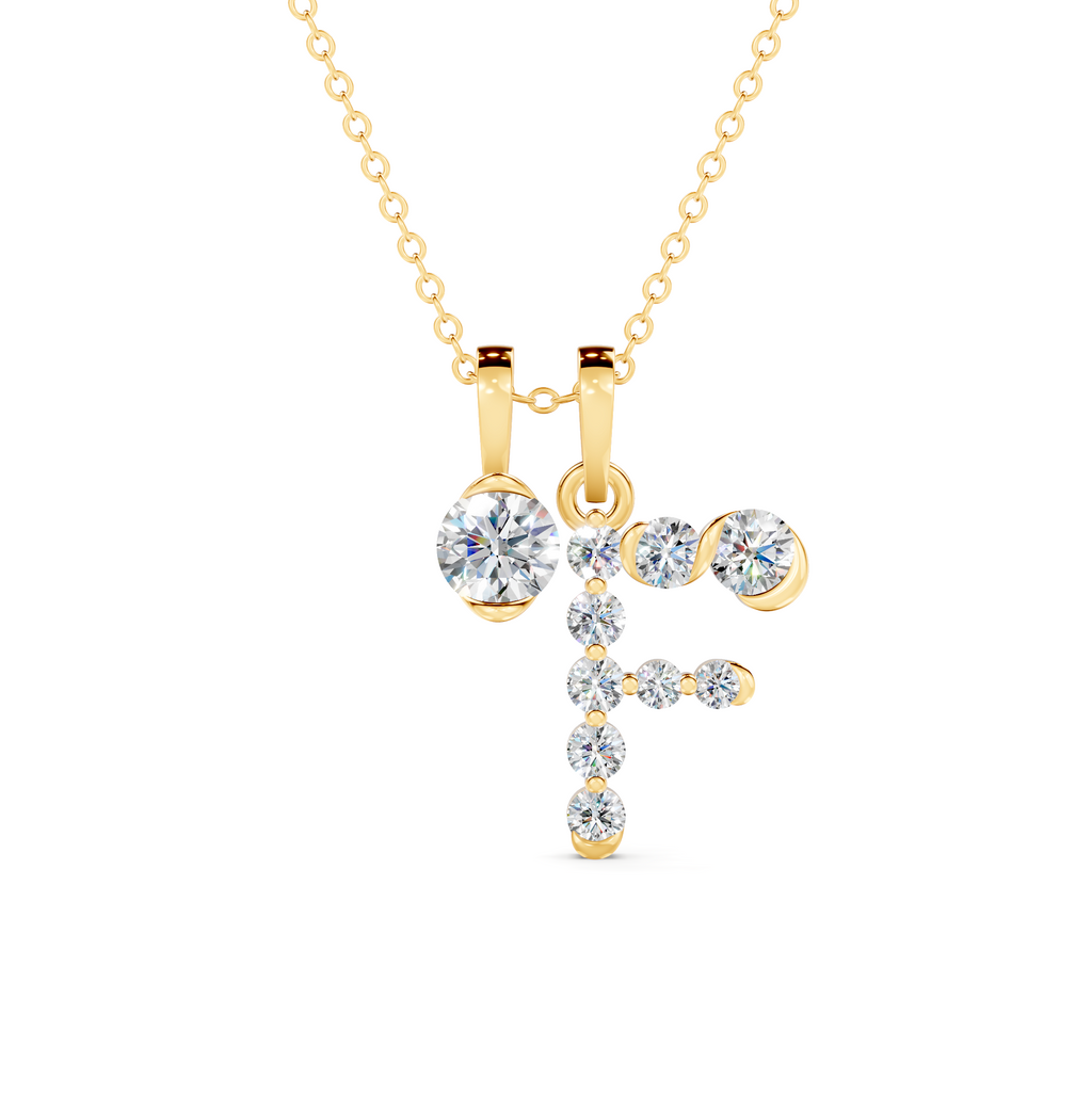 Diamond Initial F Pendant WSE251 - View 4