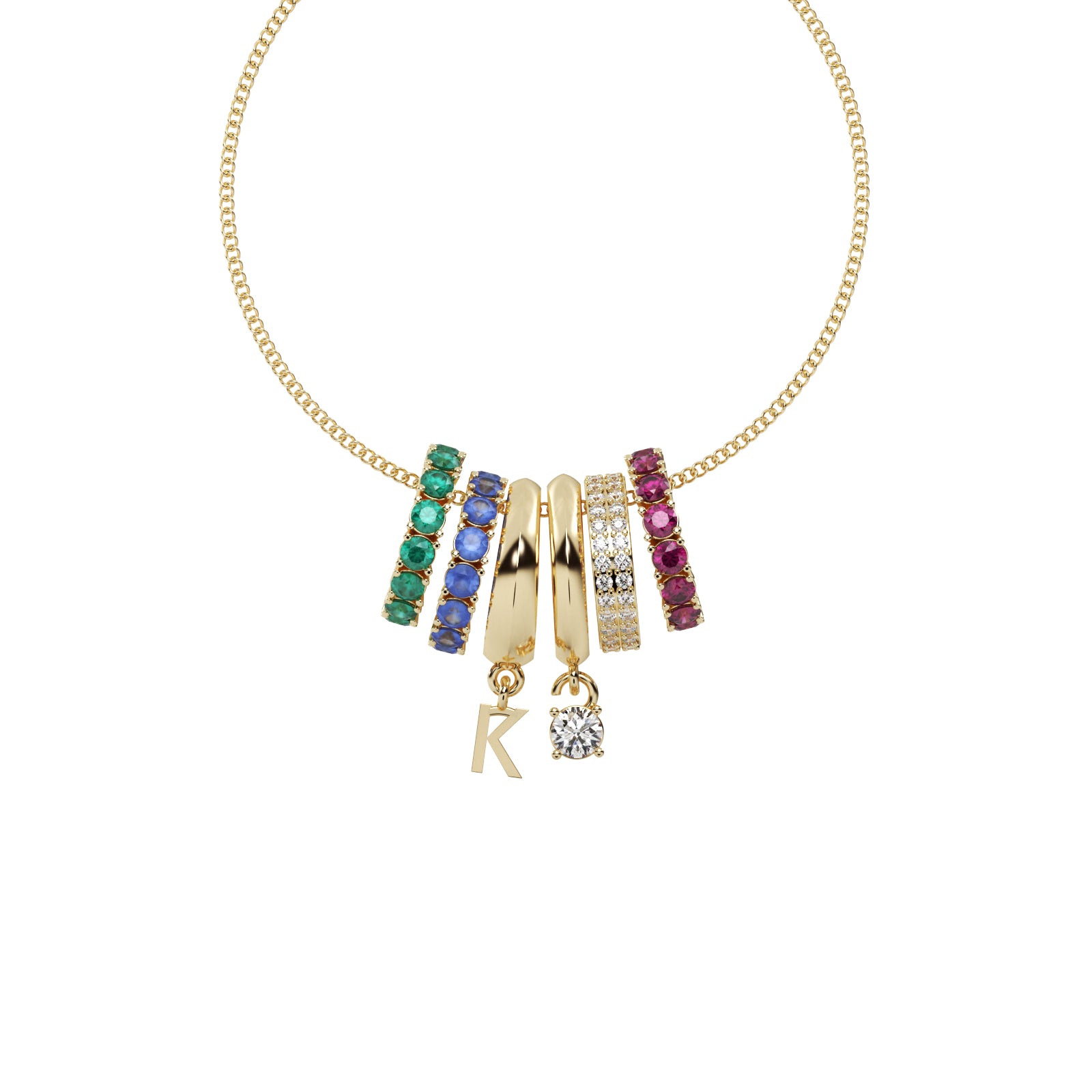 Diamond Oval Pendant WSE192 - View 4