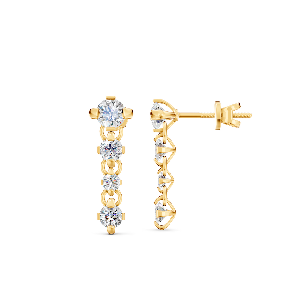 Diamond Dangler Earrings WSE248 - View 2