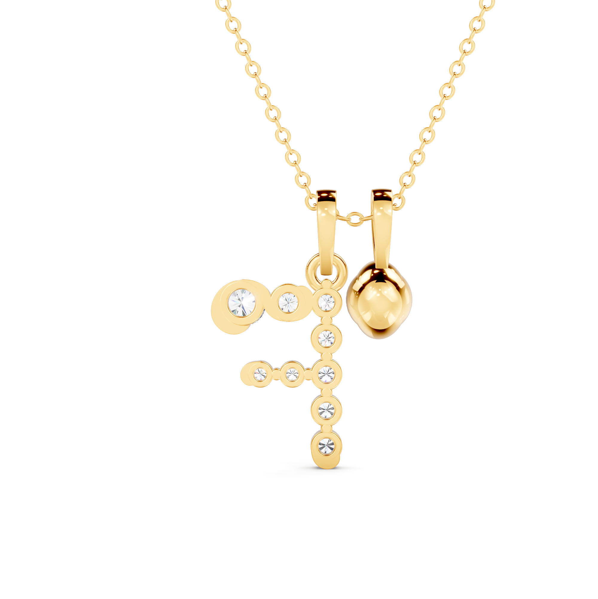Diamond Initial F Pendant WSE251 - View 5