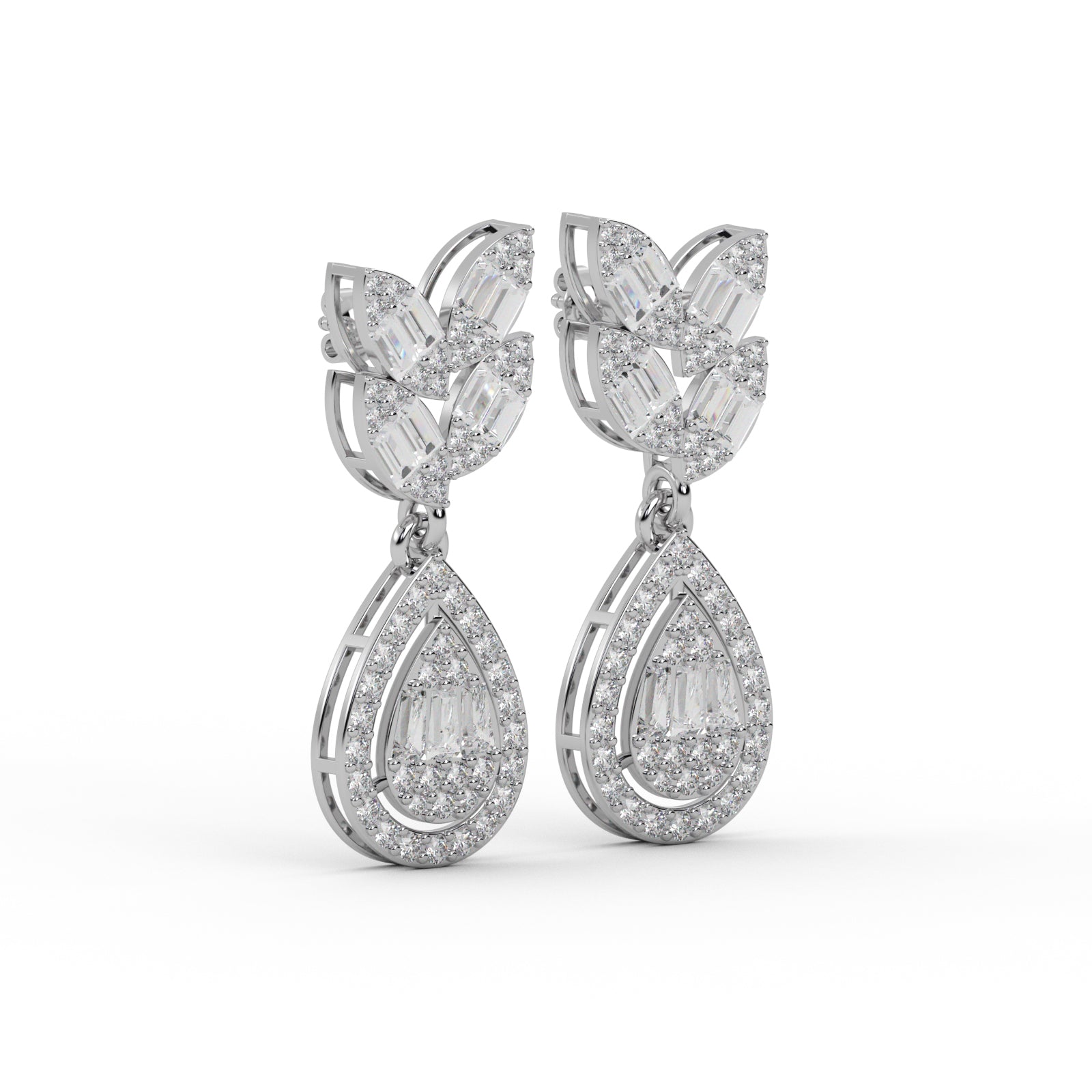 Diamond Pave Earrings WSE155 - View 2