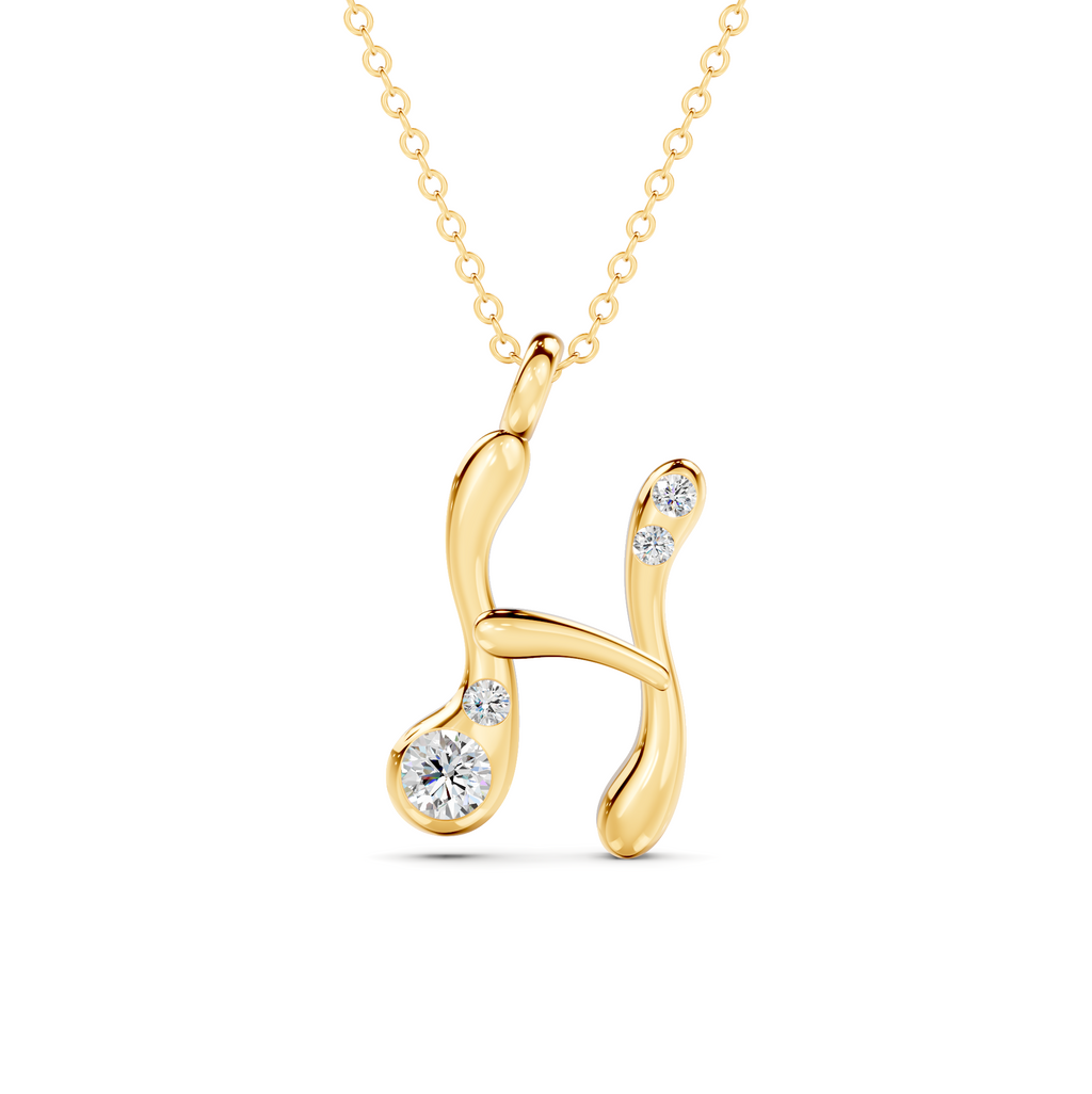 Diamond Initial H Pendant WSE265 - View 4