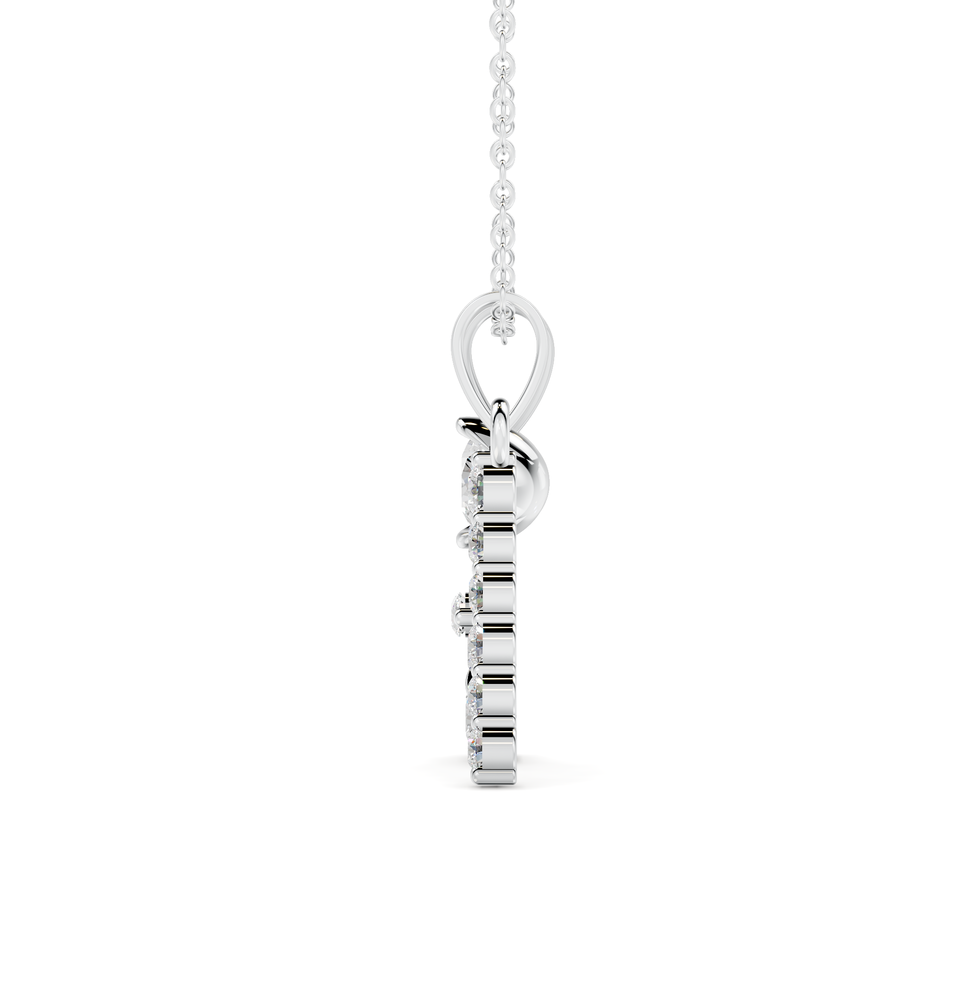 Diamond Initial T Pendant WSE252 - View 2