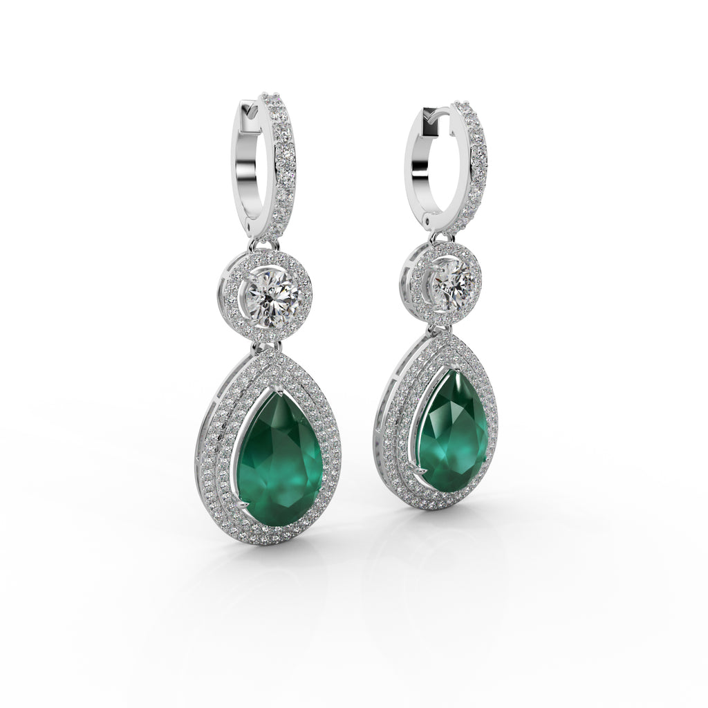 Diamond Drop Earrings WSE153 - View 2