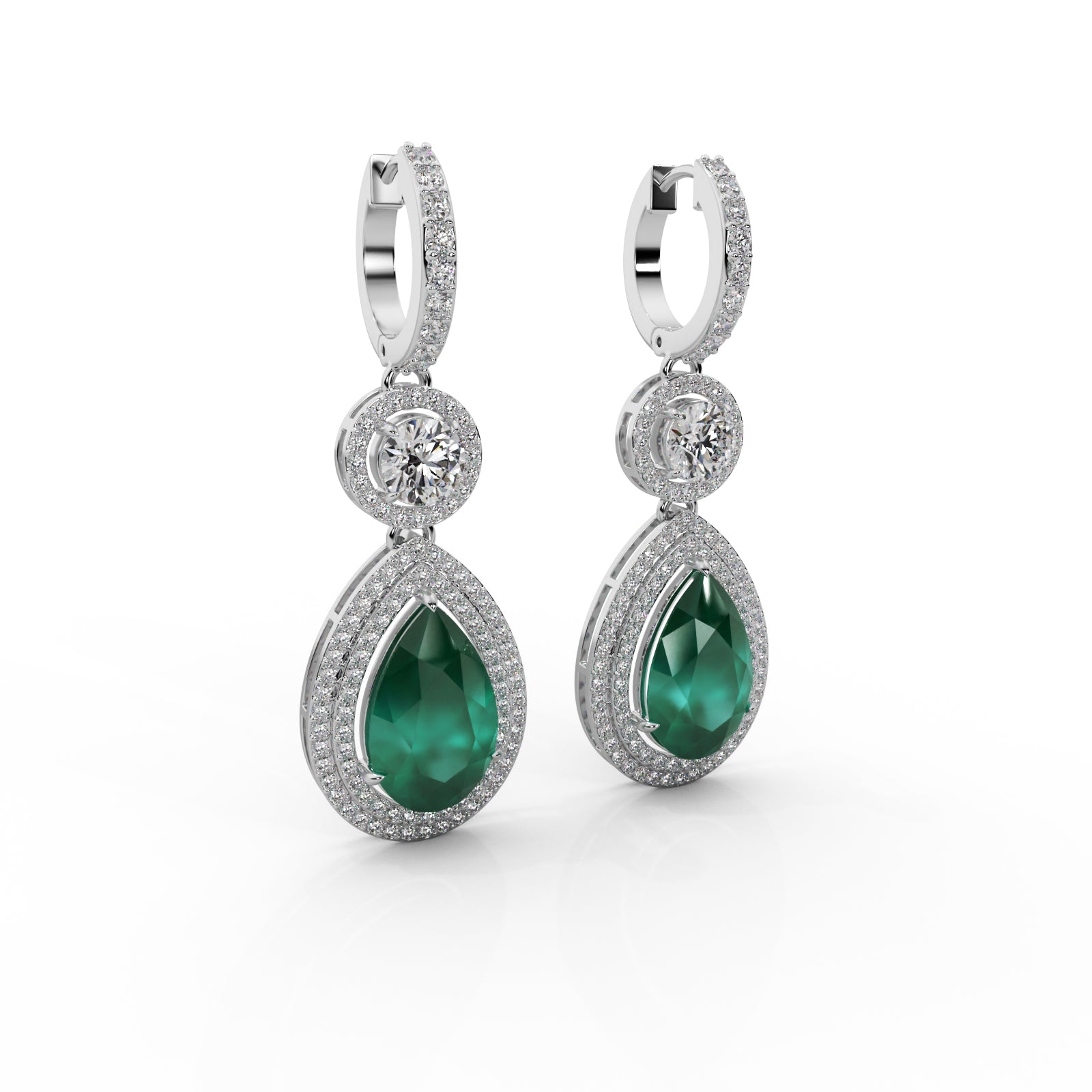Diamond Drop Earrings WSE153 - View 2