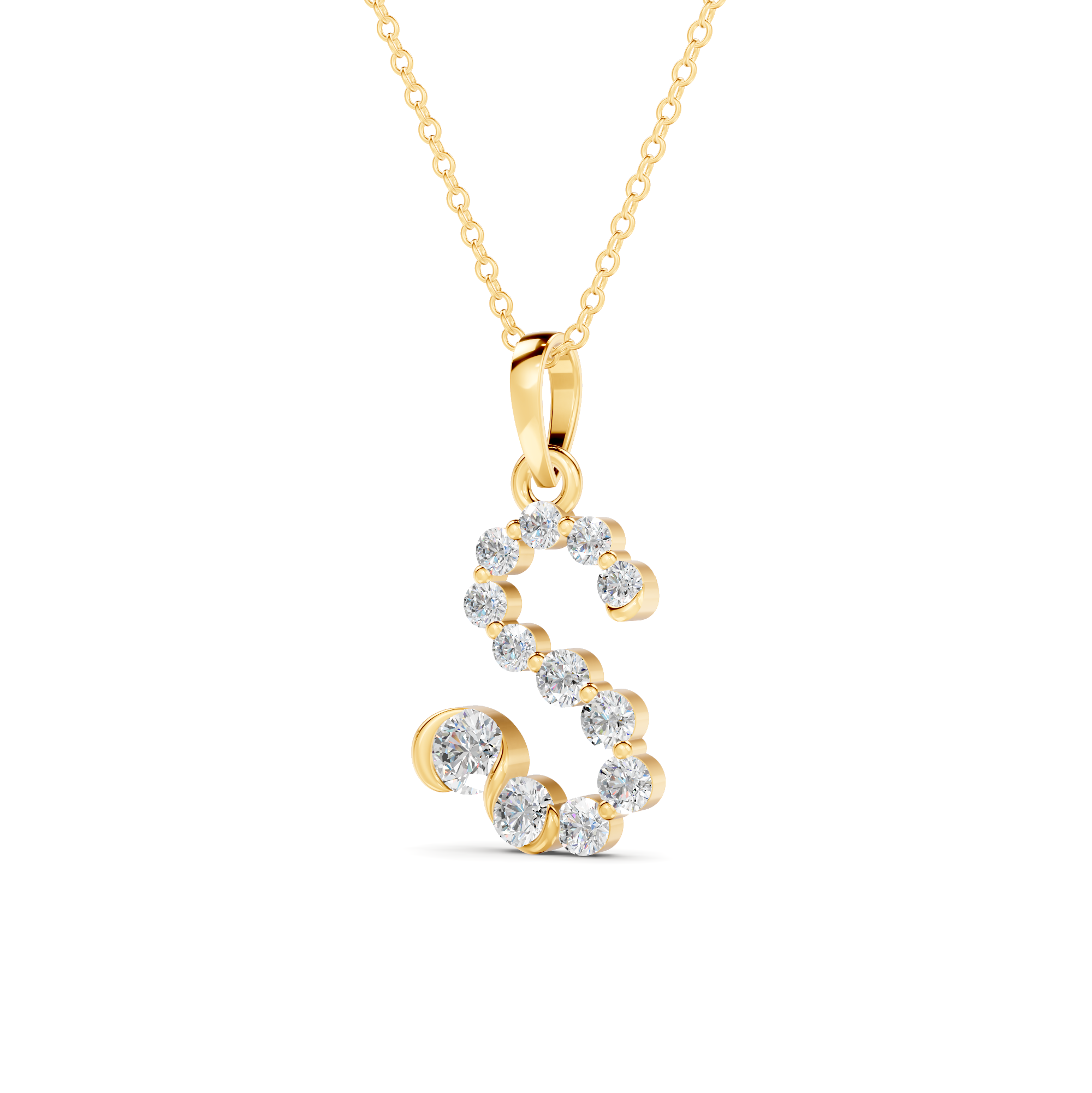 Diamond Initial S Pendant WSE256 - View 3