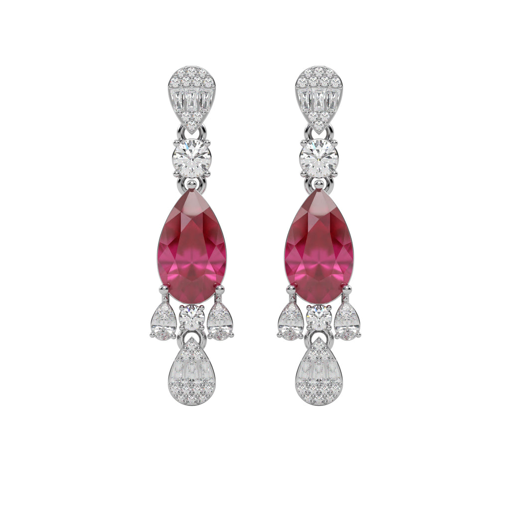 Diamond Oval Drop Earrings WSE163
