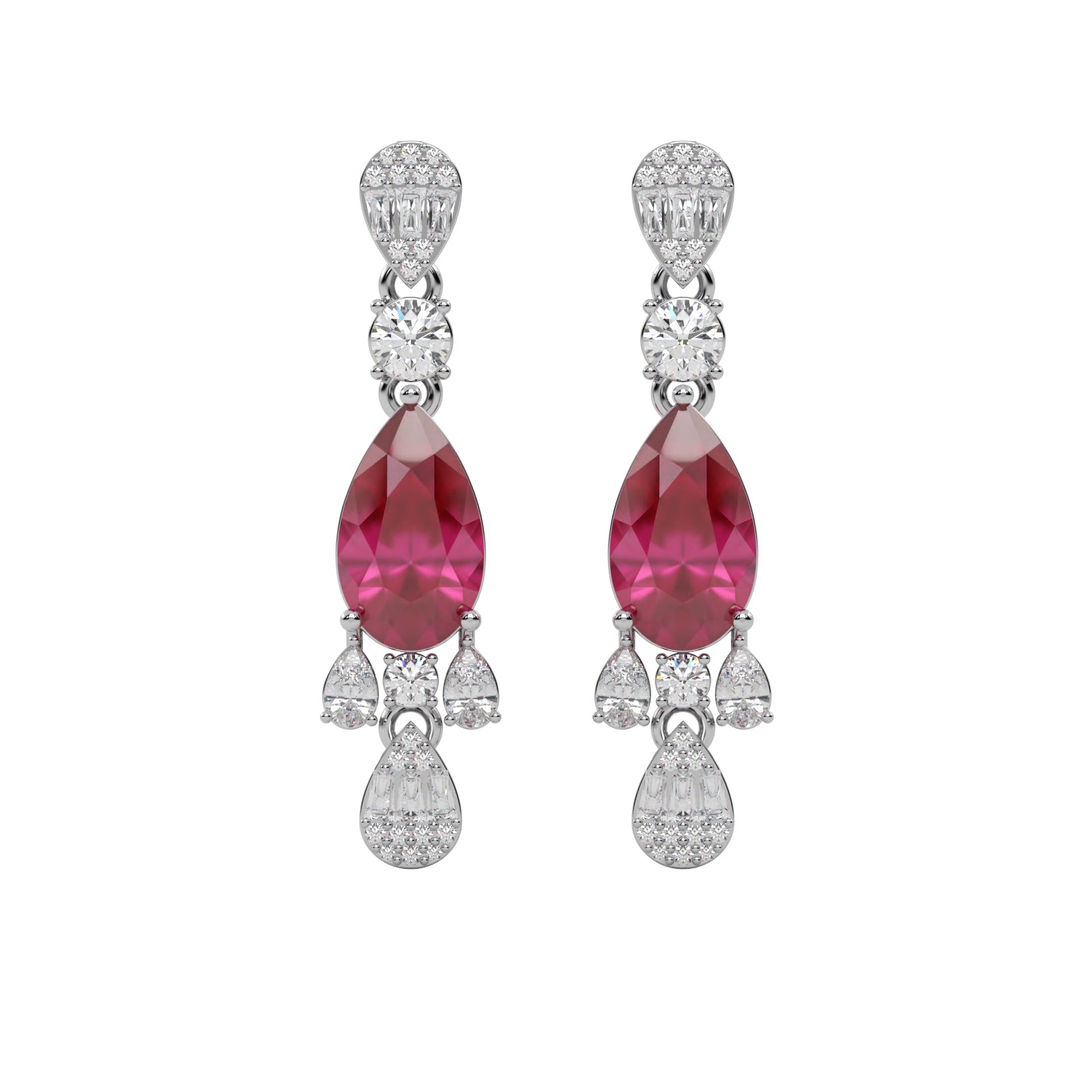 Diamond Oval Drop Earrings WSE163