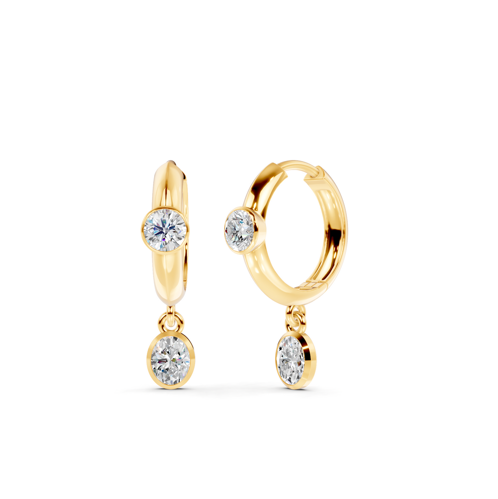 Diamond Huggie Earrings WSE244 - View 2
