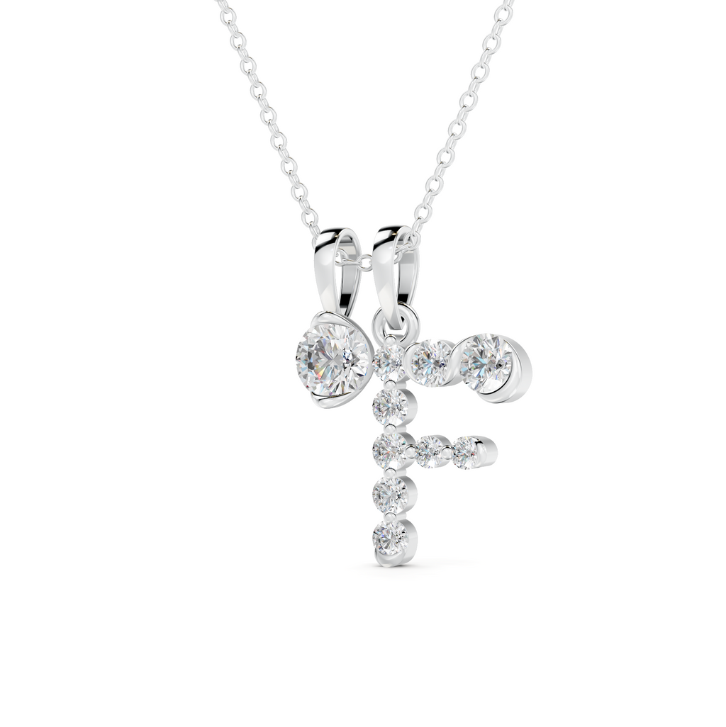 Diamond Initial F Pendant WSE251