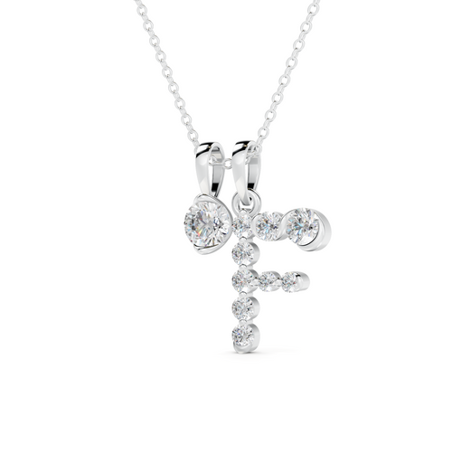Diamond Initial F Pendant WSE251