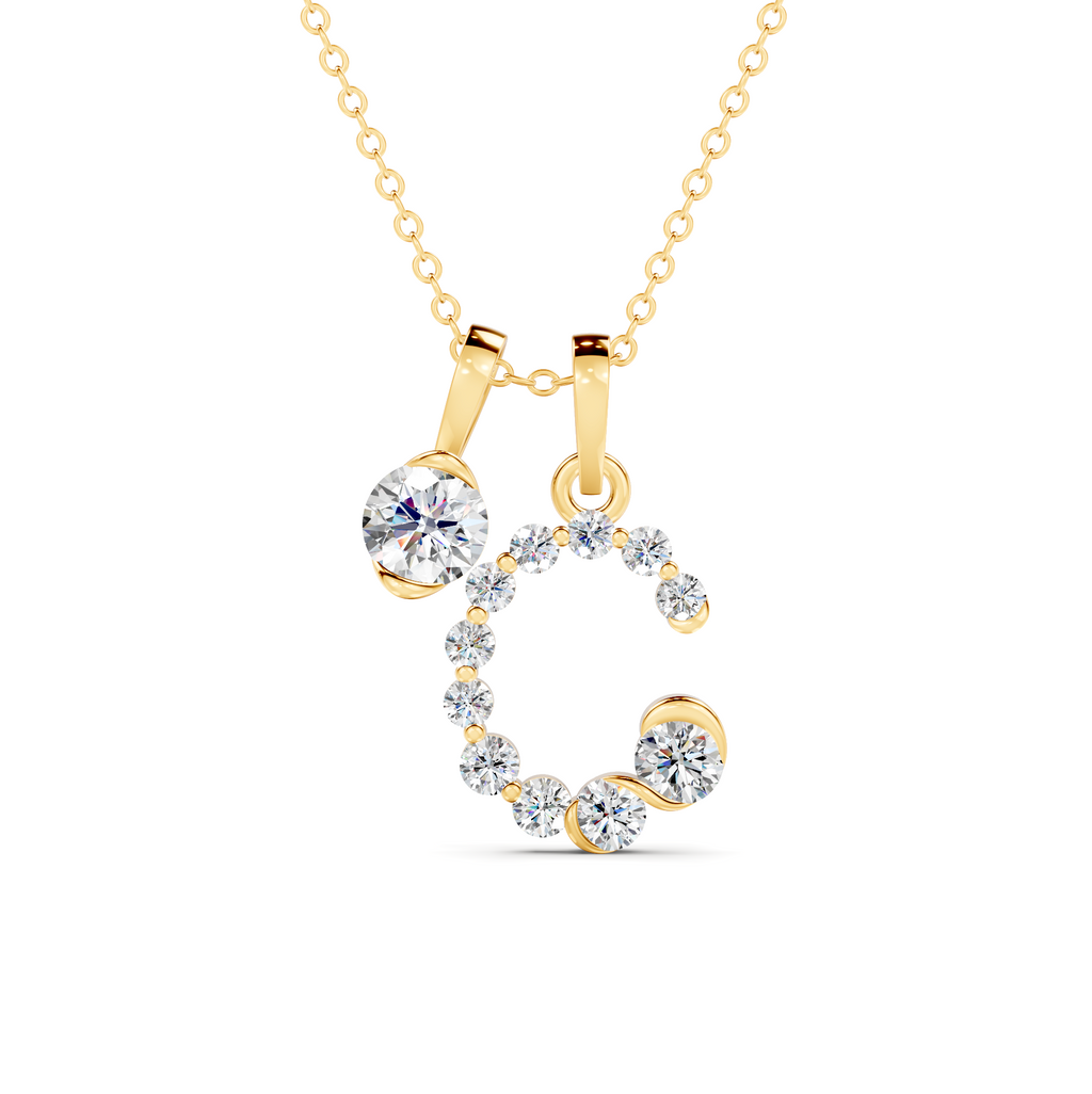 Diamond Initial D Pendant WSE254 - View 3