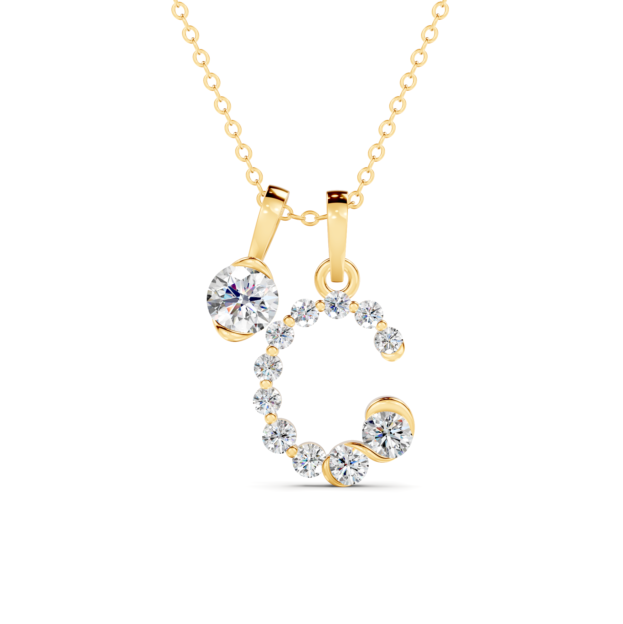 Diamond Initial D Pendant WSE254 - View 3