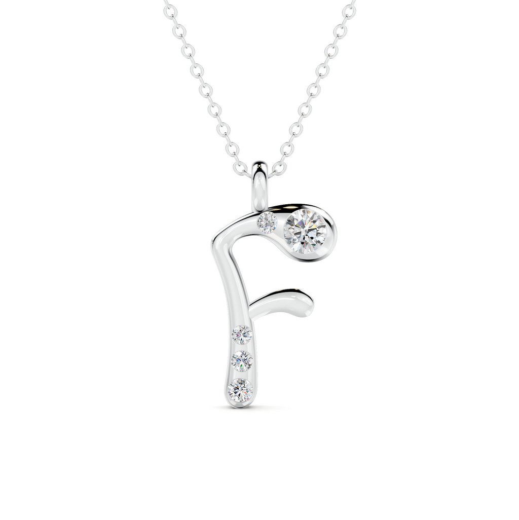 Diamond Initial F Pendant WSE266