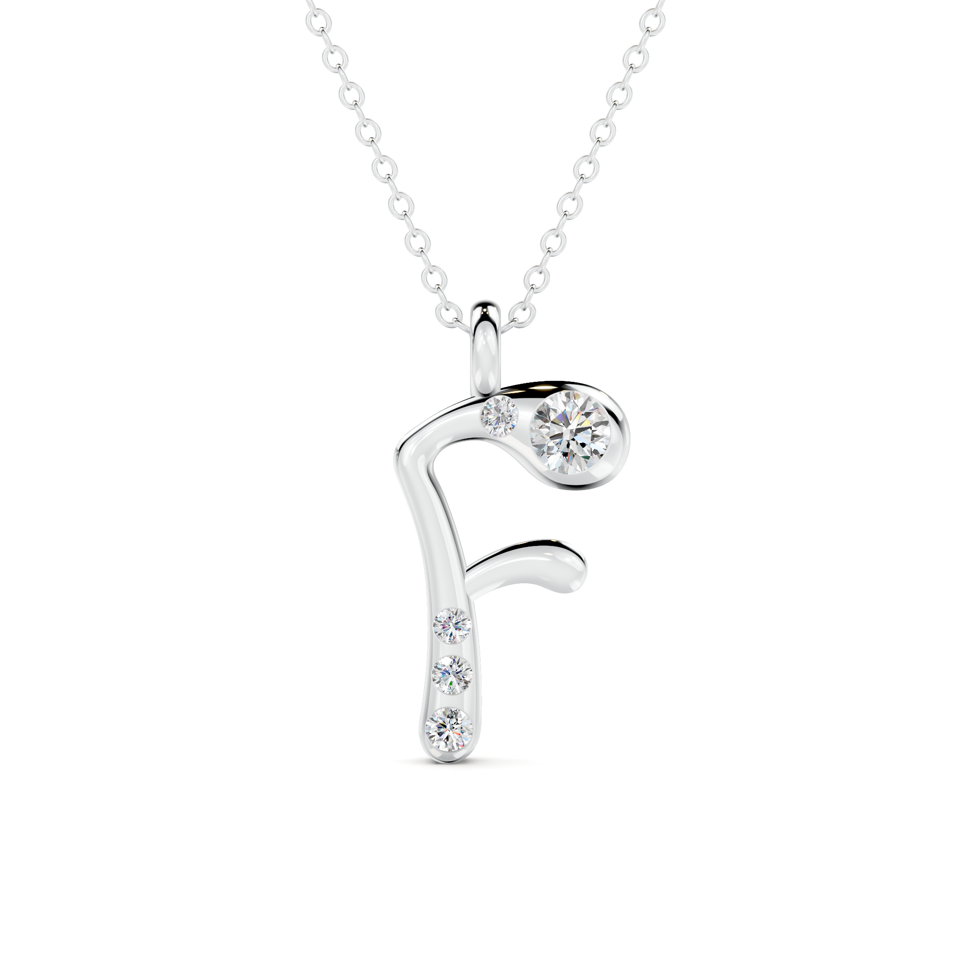 Diamond Initial F Pendant WSE266
