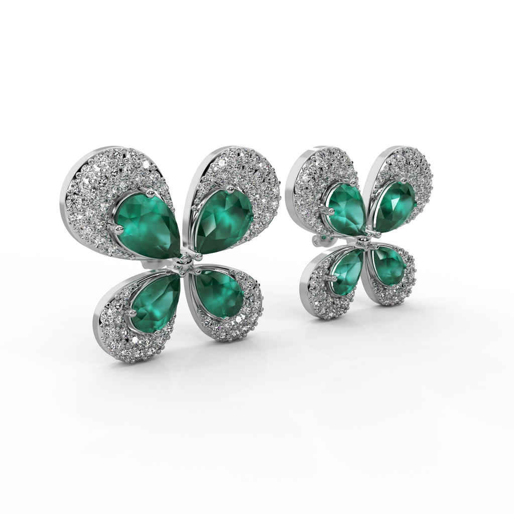 Diamond Hoop Earrings WSE143 - View 3