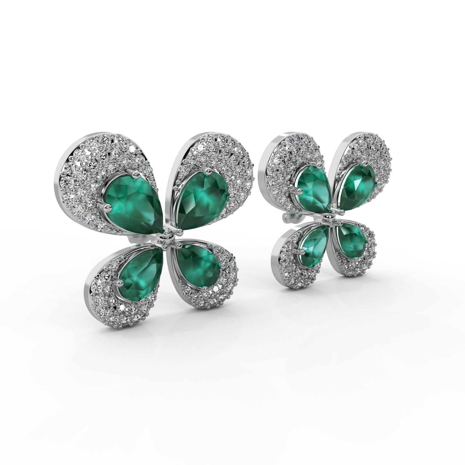 Diamond Hoop Earrings WSE143 - View 3