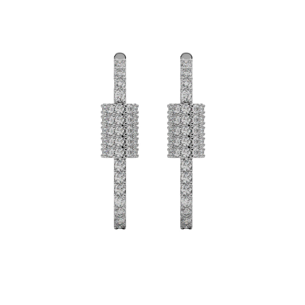 Diamond Leaf Earrings WSE170 - View 3